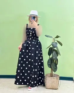 پیراهن بلند خالخالی کد e394