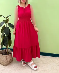 پیراهن بلند کمر کش کد e425