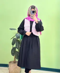 مانتو بلند جلیقه دار کد e475