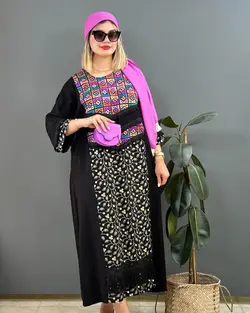 مانتو کفتان طرح دار هندی کد e555