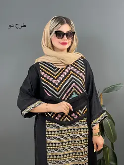 مانتو کفتان طرح دار هندی کد e555