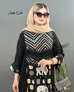 مانتو کفتان طرح دار هندی کد e555