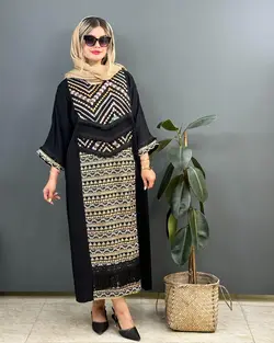 مانتو کفتان طرح دار هندی کد e555