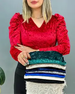 بلوز آستین پف کد e999