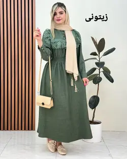 پیراهن بلند گیپور دار کد f326