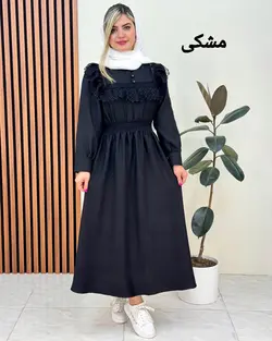 پیراهن بلند گیپور دار کد f326