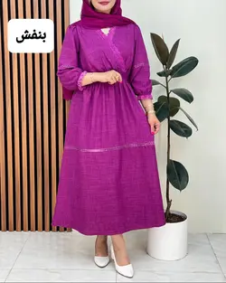 پیراهن گیپور دار یقه هفت کد f294