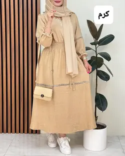 پیراهن گیپور دار یقه هفت کد f294