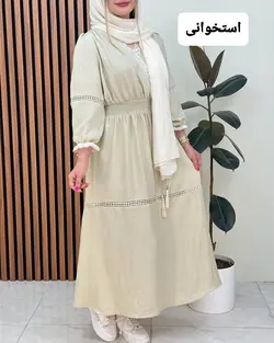 پیراهن گیپور دار یقه هفت کد f294