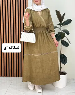 پیراهن گیپور دار یقه هفت کد f294