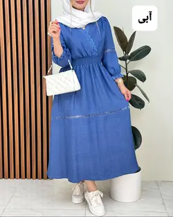 پیراهن گیپور دار یقه هفت کد f294