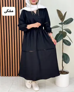 پیراهن گیپور دار یقه هفت کد f294