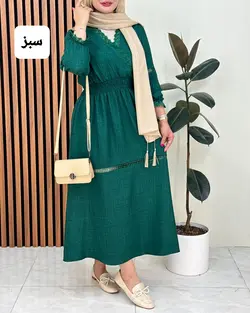 پیراهن گیپور دار یقه هفت کد f294