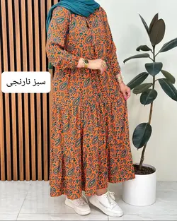 پیراهن بلند طرحدار کد f314