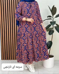 پیراهن بلند طرحدار کد f314