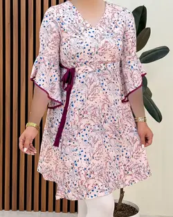 پیراهن گلدار کوتاه کد f394