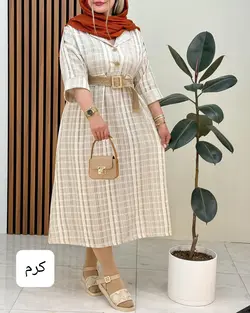 پیراهن راه راه کمربند دار کد f566