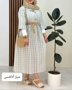 پیراهن راه راه کمربند دار کد f566