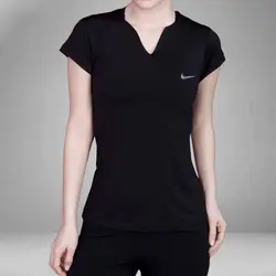 تیشرت ورزشی زنانه یقه دلبری نایک - ورزشاپ