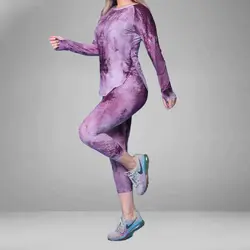 ست ورزشی آبرنگی آستین انگشتی هلالی و لگ نایک - ورزشاپ