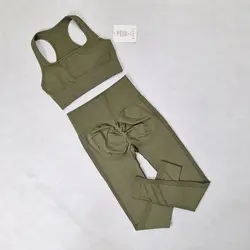 ست اورجینال نیم تنه و لگ سیملس پشت چین دار SY-0109 - ورزشاپ