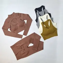 ست ورزشی 3 تکه اورجینال پشت چین دار سیملس LC-26 - ورزشاپ