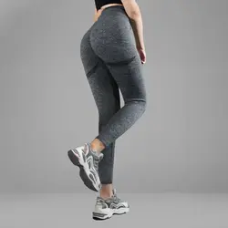 لگ ورزشی باسن چین دار وارداتی - کمر گن و کشش بالا - ورزشاپ