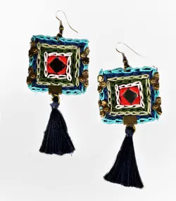 گوشواره گلدوزی کد KH-06033