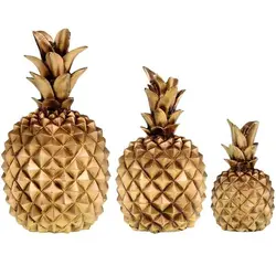 ست 3 عددی آناناس دکوری طلایی