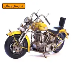 ماکت فلزی موتور زرد دستساز هارلی دیویدسون