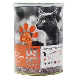 کنسرو یو اس پت پته گربه بالغ حاوی گوشت مرغ، کدوتنبل و سنبل الطیب 400 گرمی
