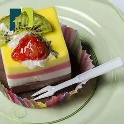 چنگال سرو دو شاخ پلاستیکی 100 عددی