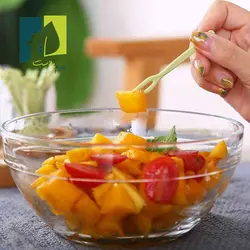 چنگال سرو دو شاخ پلاستیکی 100 عددی