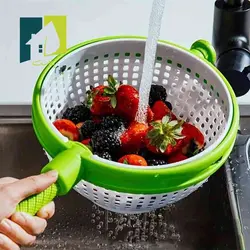 سبد خشک کن سبزی چرخشی دسته تاشو