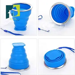 لیوان سیلیکونی تاشو درب دار