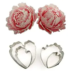 ست کاتر و وینر سیلیکونی فوندانت مدل گل پیونی مجموعه 6 عددی