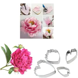 ست کاتر و وینر سیلیکونی فوندانت مدل گل پیونی مجموعه 6 عددی