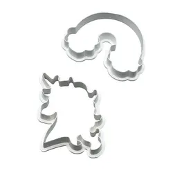 کاتر شیرینی پزی مدل یونیکورن و رنگین کمان مجموعه 2 عددی