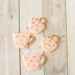 کاتر شیرینی پزی تی پارتی مدل قوری و فنجان مجموعه 4 عددی