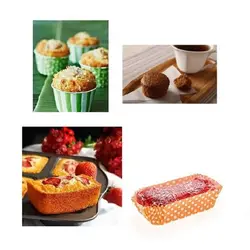 کپسول کاپ کیک نسوز مدل لبه گرد مستطیل مجموعه 100 عددی