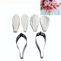 ست کاتر و وینر سیلیکونی فوندانت بهگز مدل گل آلسترومریا مجموعه 6 عددی