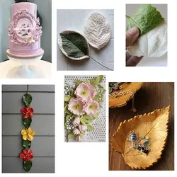 ست کاتر و وینر سیلیکونی فوندانت بهگز مدل برگ گل کوکب مجموعه 4 عددی