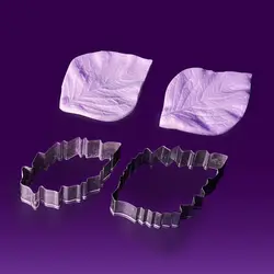 ست کاتر و وینر سیلیکونی فوندانت بهگز مدل برگ گل کوکب مجموعه 4 عددی