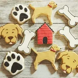 کاتر شیرینی پزی و کوکی مدل سگ و استخوان مجموعه 4 عددی