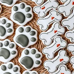 کاتر شیرینی پزی و کوکی مدل سگ و استخوان مجموعه 4 عددی