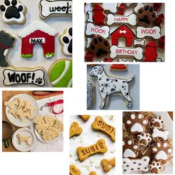 کاتر شیرینی پزی و کوکی مدل سگ و استخوان مجموعه 4 عددی