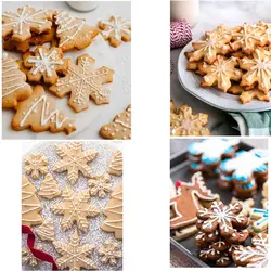 کاتر شیرینی پزی و کوکی مدل دانه برف مجموعه 4 عددی