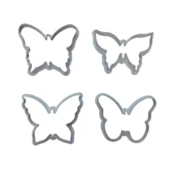 کاتر شیرینی پزی و کوکی مدل پروانه مجموعه 4 عددی