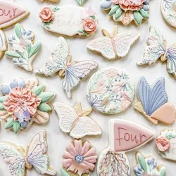 کاتر شیرینی پزی و کوکی مدل پروانه مجموعه 4 عددی