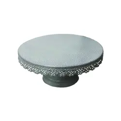 استند پایه کیک تولد فلزی مدل حاشیه اسلیمی نقره ای